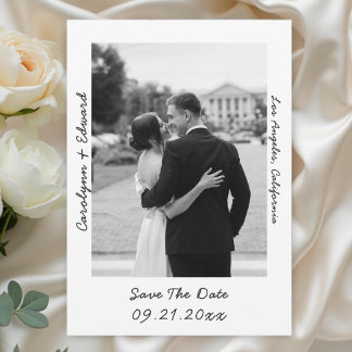 Handgeschreven moderne foto bruiloft Bewaar de dat Save The Date