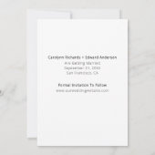 Handgeschreven moderne foto bruiloft Bewaar de dat Save The Date (Achterkant)