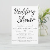 Handgeschreven moderne minimale QR-code huwelijksd Kaart (Staand voorkant)