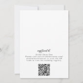Handgeschreven moderne minimale QR-code huwelijksd Kaart (Achterkant)