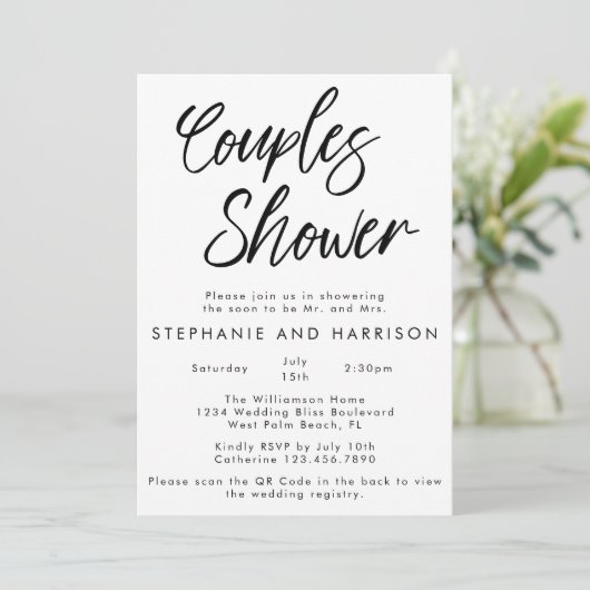 Handgeschreven moderne minimale QR-code koppels Do Kaart (Staand voorkant)