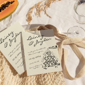 Handgeschreven Moderne Retro Champagne Tower Bruil Kaart