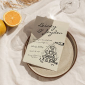 Handgeschreven Moderne Retro Champagne Tower Bruil Kaart