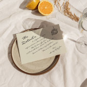 Handgeschreven Moderne Retro Champagne Tower Bruil Notitiekaartje