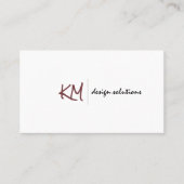 Handgeschreven monogram | Eenvoudig bedrijf Visitekaartje (Voorkant)