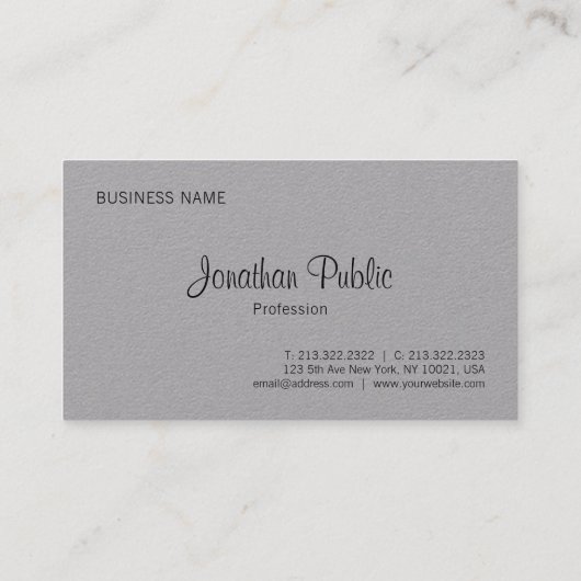 Handgeschreven Monogram Eenvoudige Sjabloon Modern Visitekaartje (Achterkant)