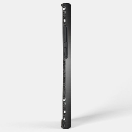 Handgeschreven monogram Elegant Black Metal Glitte Samsung Galaxy Hoesje (Rechterkant)