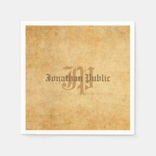 Handgeschreven monogram Elegant Nostalgische Sjabl Servet