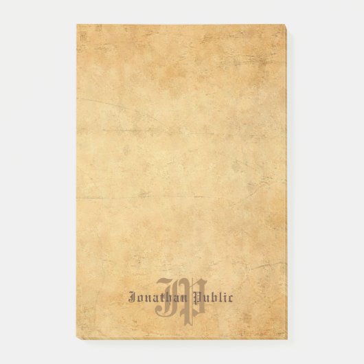 Handgeschreven Monogram Elegante Sjabloon Classic Post-it® Notes (Voorkant)