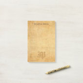 Handgeschreven Monogram Elegante Sjabloon Post-it® Notes (Op bureau)
