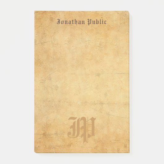 Handgeschreven Monogram Elegante Sjabloon Post-it® Notes (Voorkant)