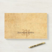 Handgeschreven Monogram Elegante Sjabloon Post-it® Notes (Op bureau)