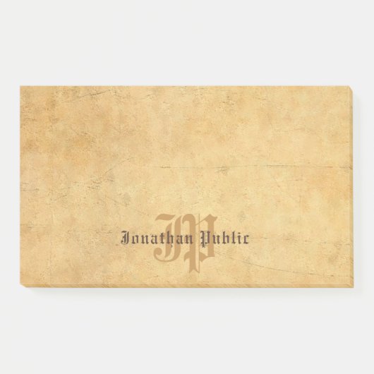 Handgeschreven Monogram Elegante Sjabloon Post-it® Notes (Voorkant)