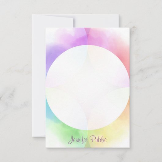 Handgeschreven monogram Gepersonaliseerde Waterver Notitiekaartje (Voorkant)