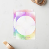 Handgeschreven monogram Gepersonaliseerde Waterver Notitiekaartje (Voorkant / Achterkant in situ)