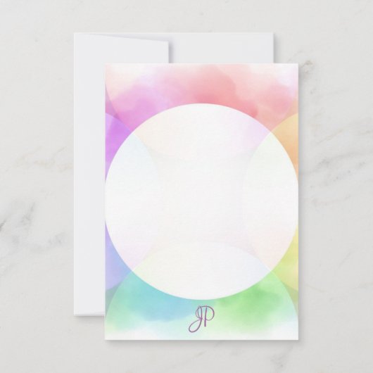 Handgeschreven monogram Gepersonaliseerde Waterver Notitiekaartje (Achterkant)