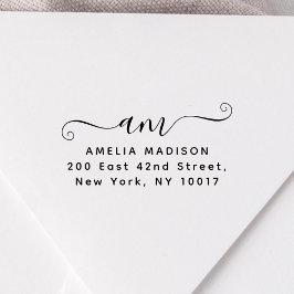Handgeschreven monogram houten kunststempel rubberstempel