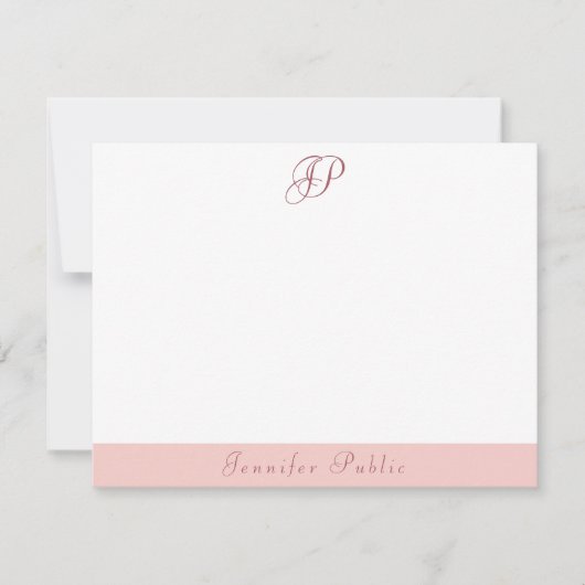 Handgeschreven Monogram Kleurrijke Moderne Sjabloo Notitiekaartje (Voorkant)