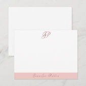 Handgeschreven Monogram Kleurrijke Moderne Sjabloo Notitiekaartje (Voorkant / Achterkant)