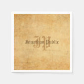 Handgeschreven monogram Oud papier Kijk Sjabloon K Servet (Voorkant)