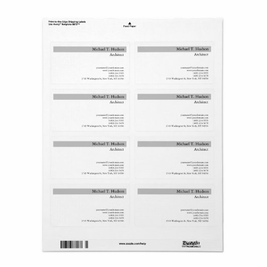 Handgeschreven Monogram Professioneel Eenvoudig Etiket (Full Sheet)