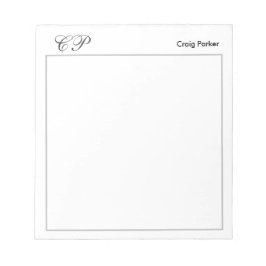 Handgeschreven monogram professioneel eenvoudig notitieblok