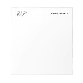 Handgeschreven monogram professioneel gewoon eenvo notitieblok