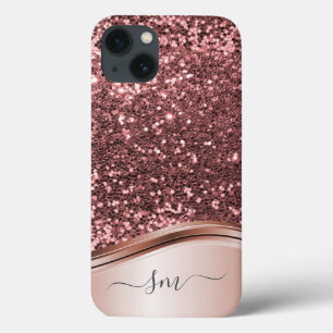 Handgeschreven Monogram Roos Gold Metal Glitter Ho Case-Mate iPhone Case