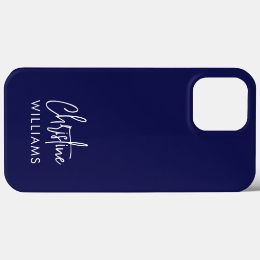 Handgeschreven Monogram Script Blauw Case-Mate iPhone Case (Achterkant (horizontaal))