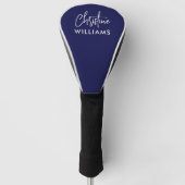 Handgeschreven Monogram Script BLAUW Golfheadcover (Voorkant)