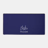 Handgeschreven Monogram Script Blauw WIT Bureaumat (Voorkant)
