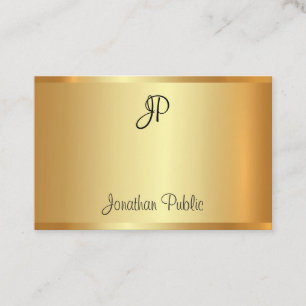 Handgeschreven Monogram Script Goud Modern Elegant Visitekaartje
