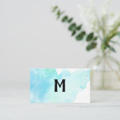 Handgeschreven monogram | WATERVERF Visitekaartje (Staand voorkant)