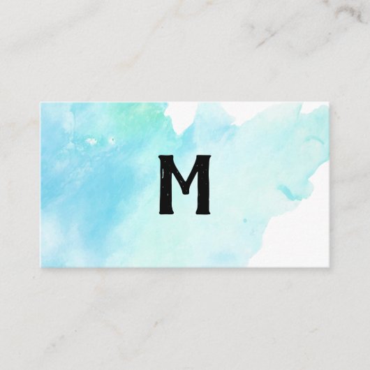Handgeschreven monogram | WATERVERF Visitekaartje (Voorkant)