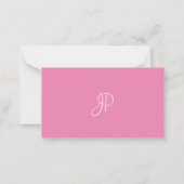 Handgeschreven Monogrammed Hot Pink White Sjabloon (Achterkant)