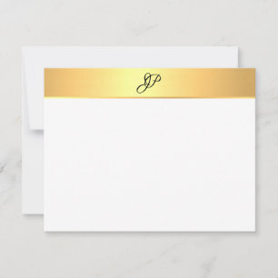 Handgeschreven Monogrammed Naam Faux Gold Modern Notitiekaartje