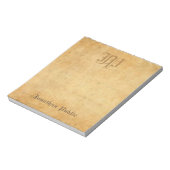 Handgeschreven Monogrammed Sjabloon Look Notitieblok (Linkerzijde)