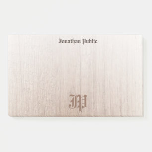 Handgeschreven Monogrammed Sjabloon Wood Look Post-it® Notes