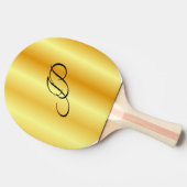 Handgeschreven monogrammen, aangepast Faux Gold Tafeltennisbatje (Zijkant)