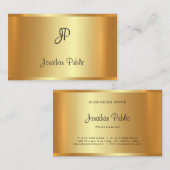 Handgeschreven Monogrammen Glamor Gold Kijk Modern Visitekaartje (Voorkant / Achterkant)