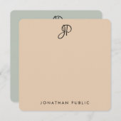 Handgeschreven Monogrammen Sjabloon Elegant Colors (Voorkant / Achterkant)