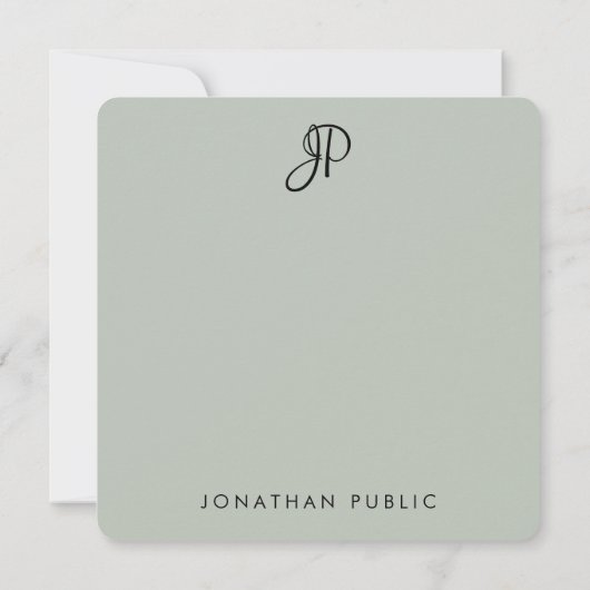 Handgeschreven Monogrammen Sjabloon Elegant Colors (Achterkant)