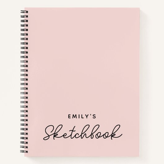 Handgeschreven Monoline Calligraphy Blush Schetsbo Notitieboek (Voorkant)