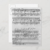 Handgeschreven muziekscore briefkaart (Voorkant / Achterkant)