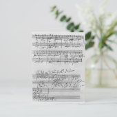 Handgeschreven muziekscore briefkaart (Staand voorkant)