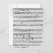 Handgeschreven muziekscore briefkaart (Voorkant / Achterkant)