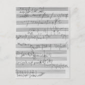 Handgeschreven muziekscore briefkaart (Voorkant)