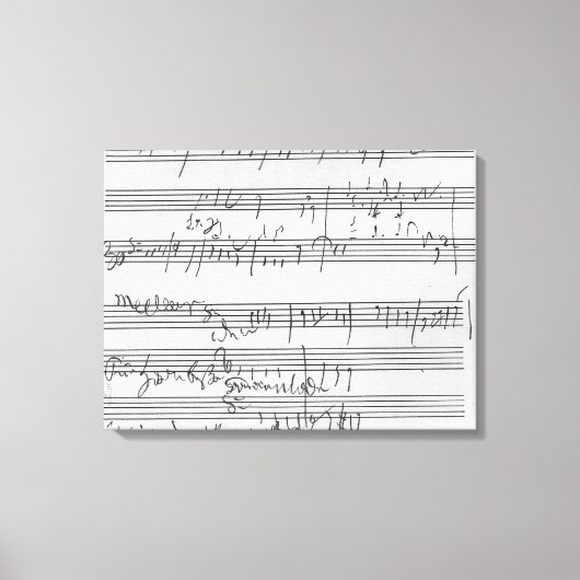 Handgeschreven muziekscore canvas afdruk (Voorkant)