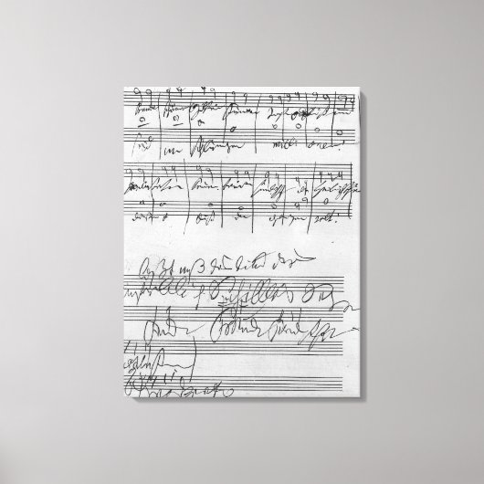 Handgeschreven muziekscore canvas afdruk (Voorkant)