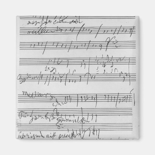 Handgeschreven muziekscore magneet (Voorkant)